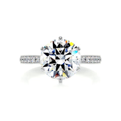 Talia Moissanite & Diamond Ring -18K White Gold