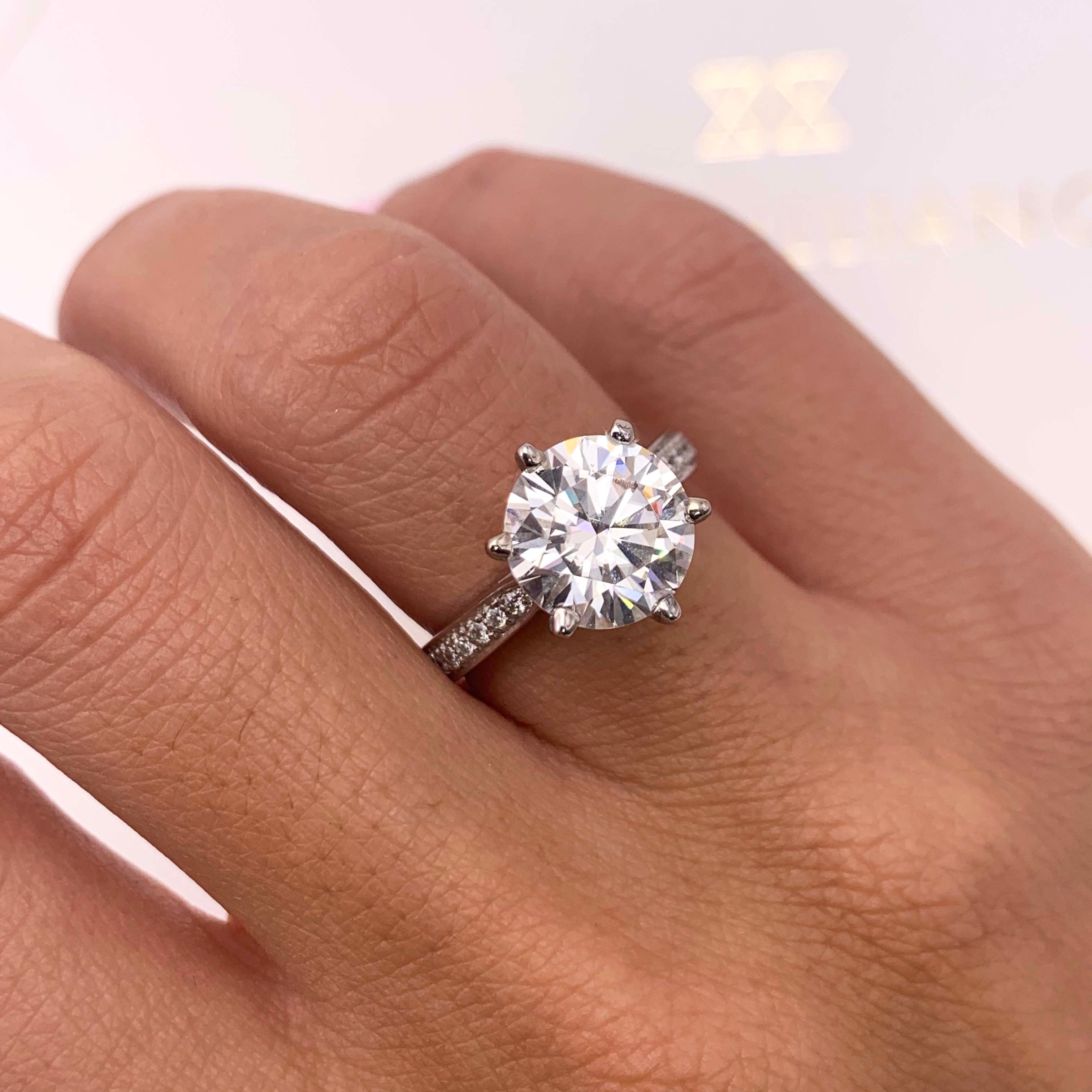 Talia Moissanite & Diamonds Ring   (3.30 Carat) -Platinum