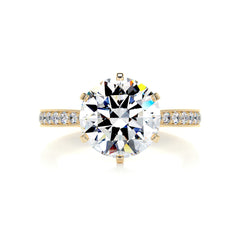 Talia Moissanite & Diamond Ring -18K Yellow Gold
