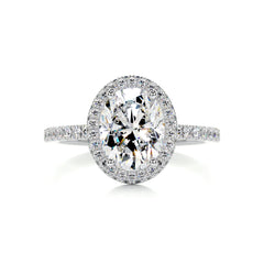 Parker Moissanite & Diamond Ring -18K White Gold