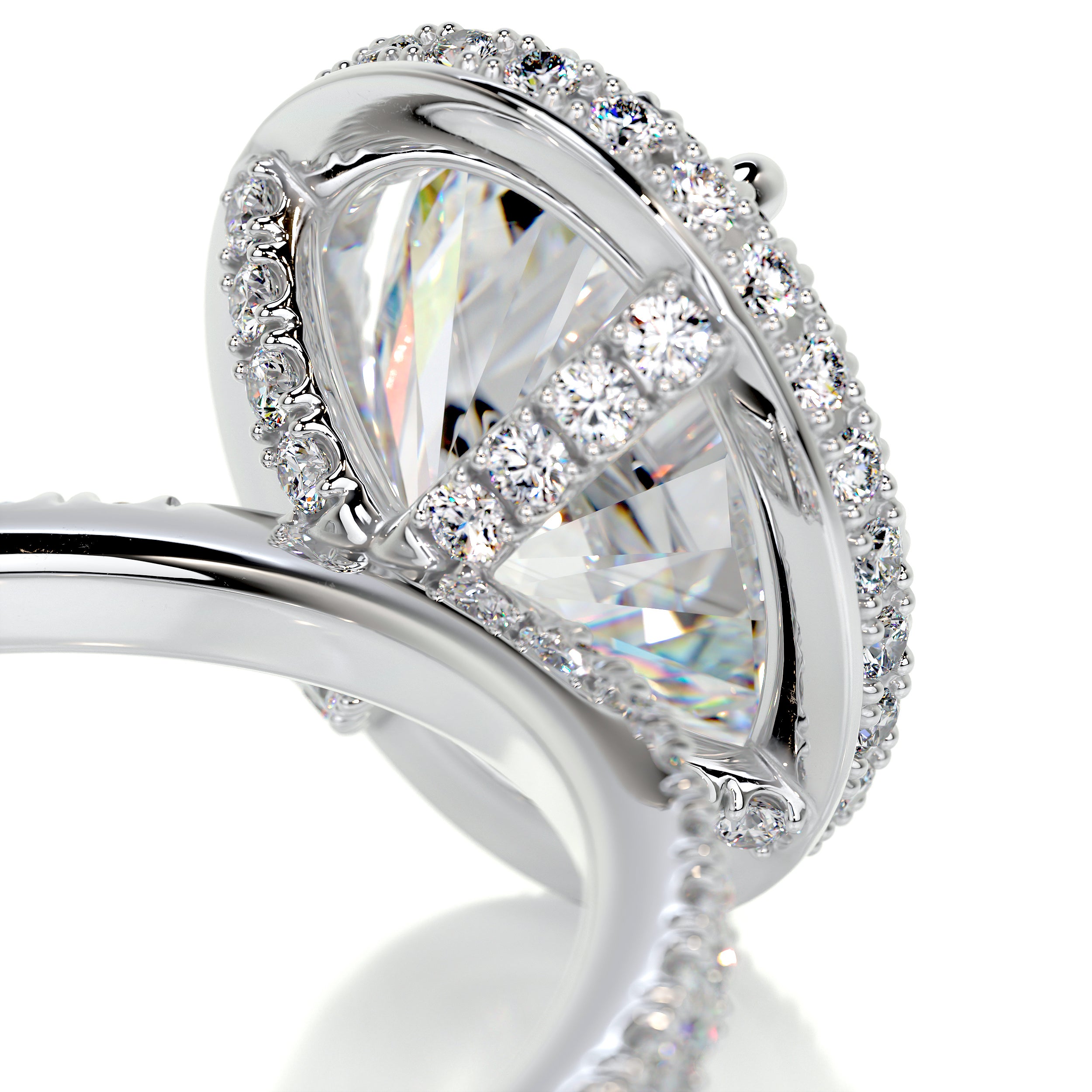 Parker Moissanite & Diamonds Ring   (2.65 Carat) -18K White Gold
