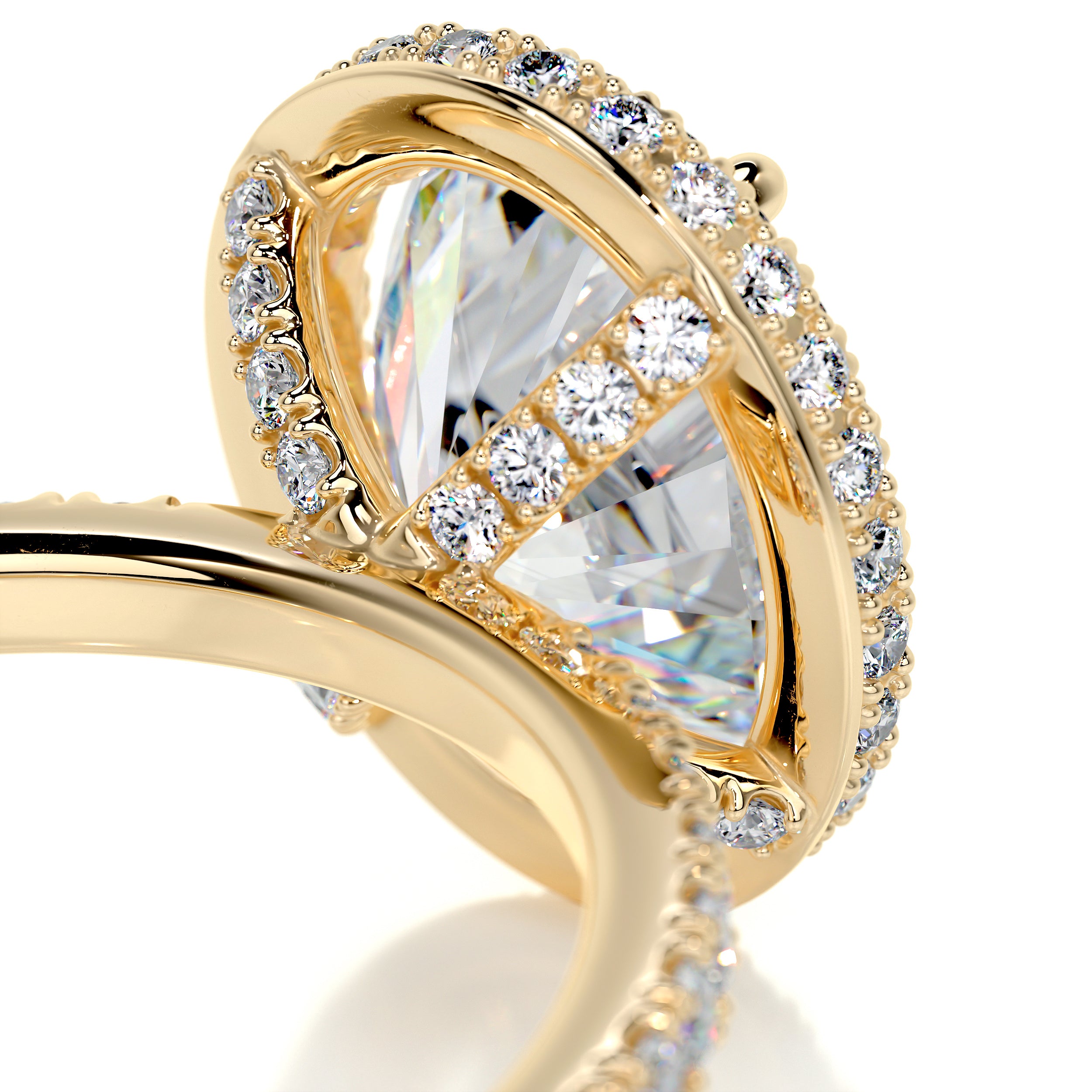 Parker Moissanite & Diamonds Ring   (2.65 Carat) -18K Yellow Gold