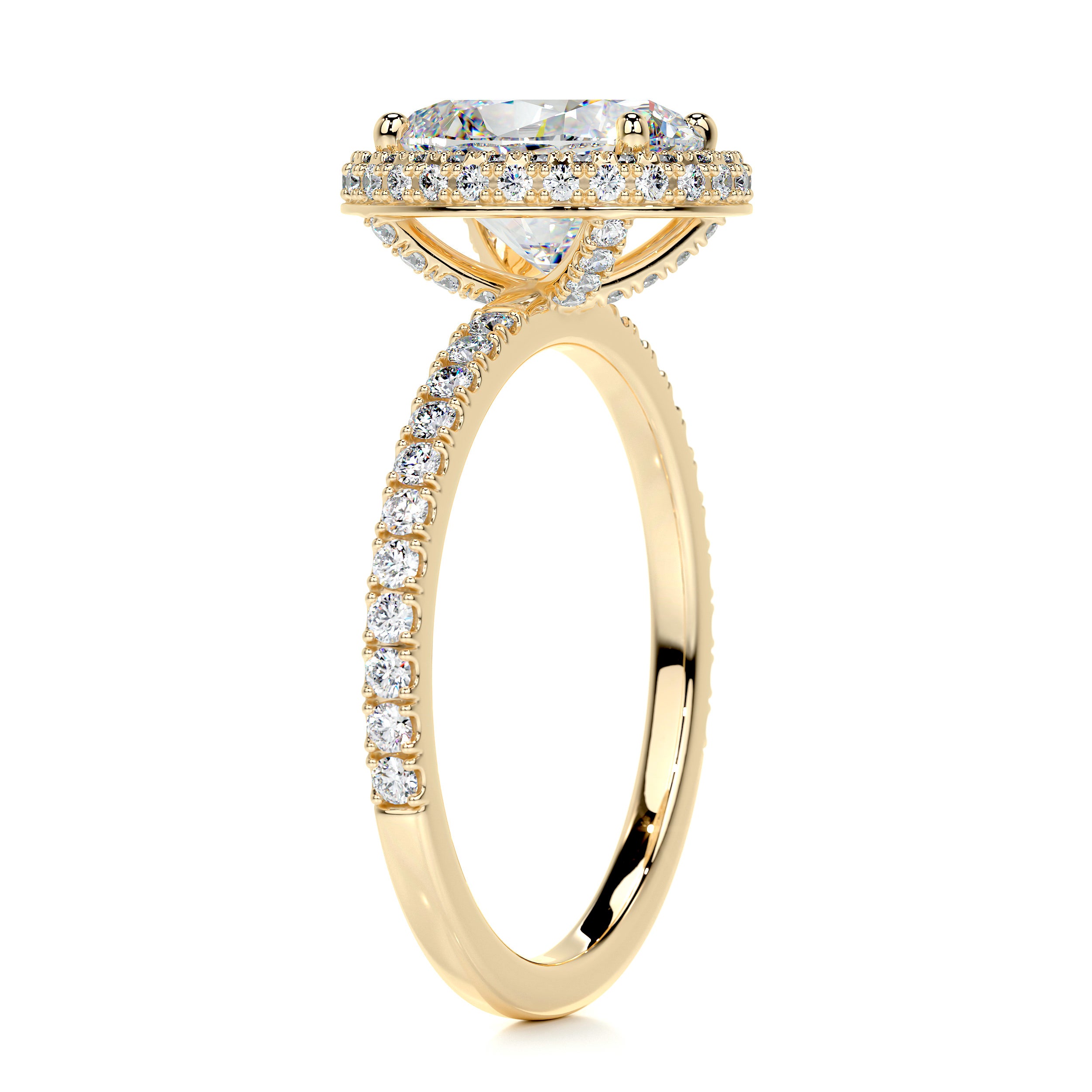 Parker Moissanite & Diamonds Ring -18K Yellow Gold