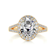 Blakely Moissanite & Diamond Ring -18K Yellow Gold