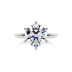 Samantha Moissanite Ring -18K White Gold