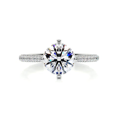 Jocelyn Moissanite & Diamond Ring -14K White Gold