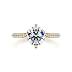Jocelyn Moissanite & Diamond Ring -18K Yellow Gold