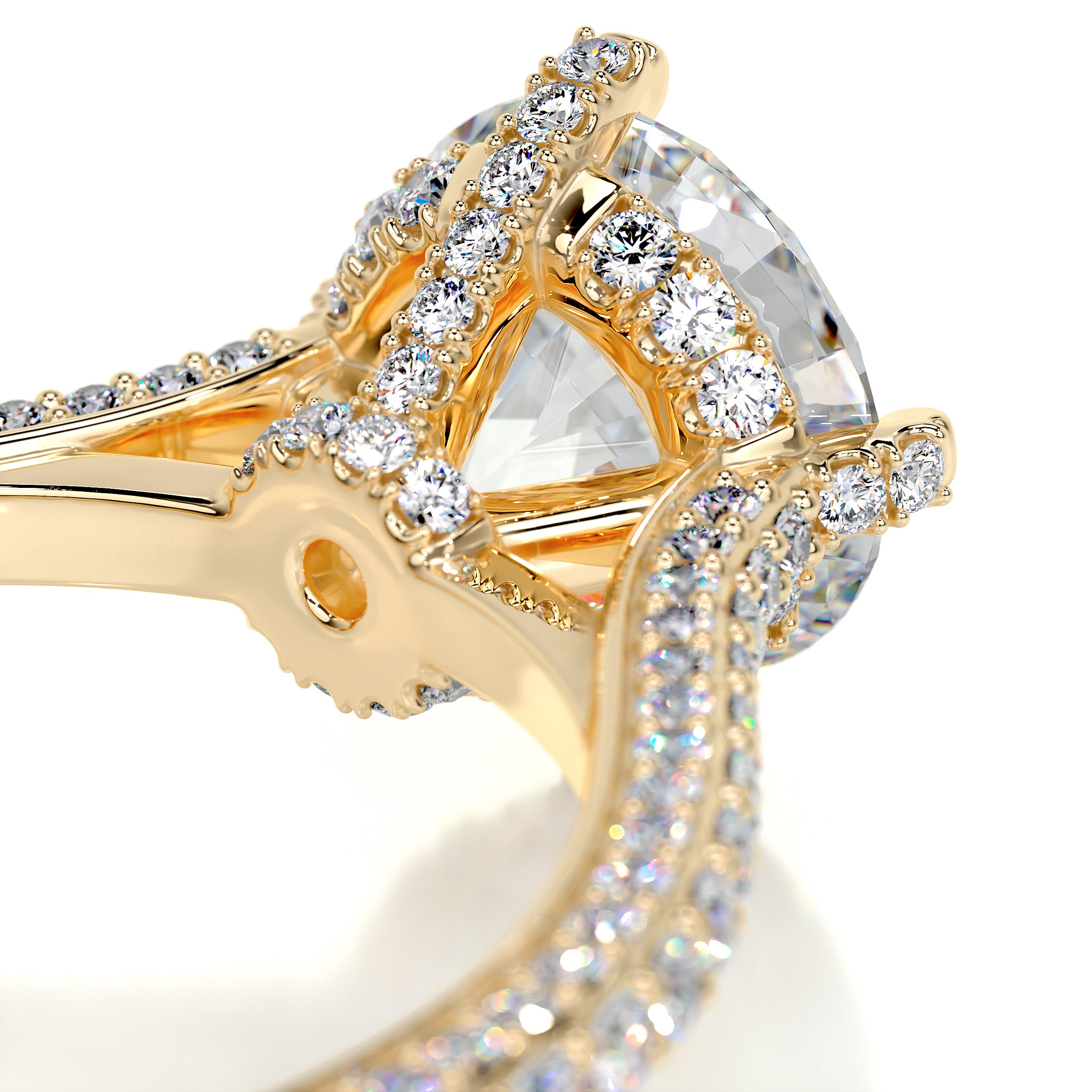 Jocelyn Moissanite & Diamonds Ring -18K Yellow Gold