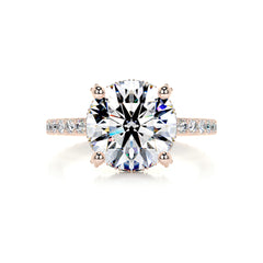 Quinn Moissanite & Diamond Ring -14K Rose Gold