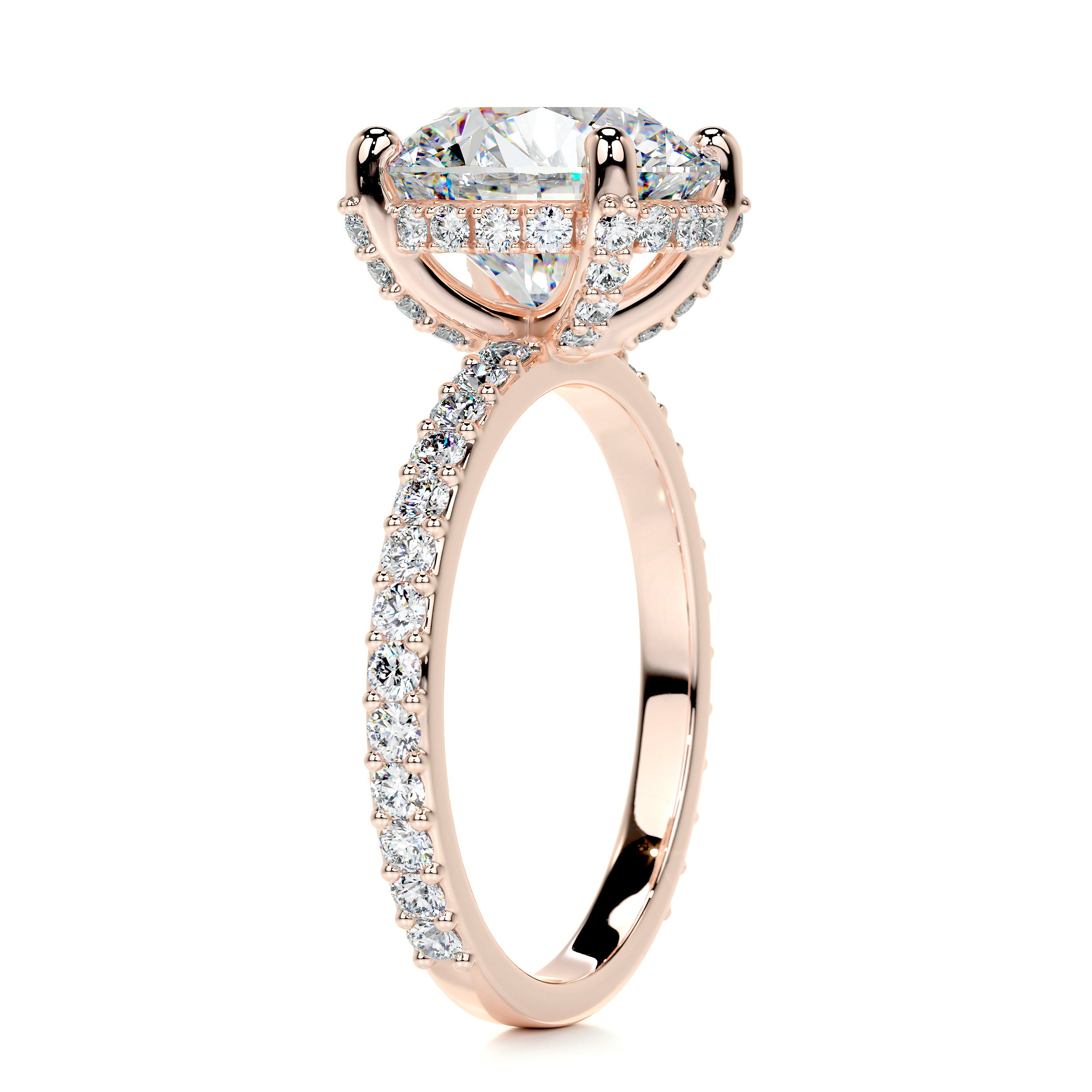 Quinn Moissanite & Diamonds Ring   (3.62 Carat) -14K Rose Gold
