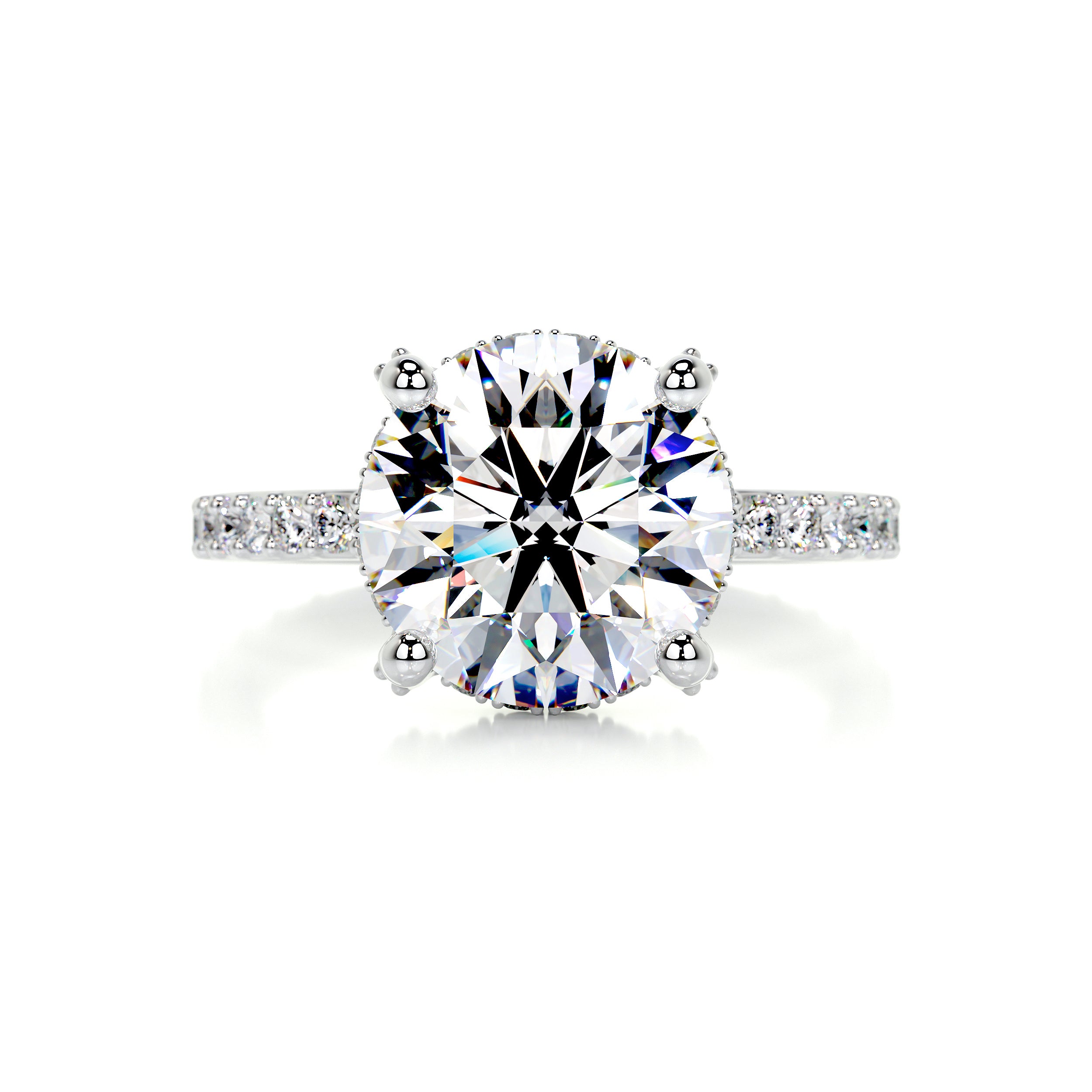 Quinn Moissanite & Diamonds Ring   (3.62 Carat) -14K White Gold