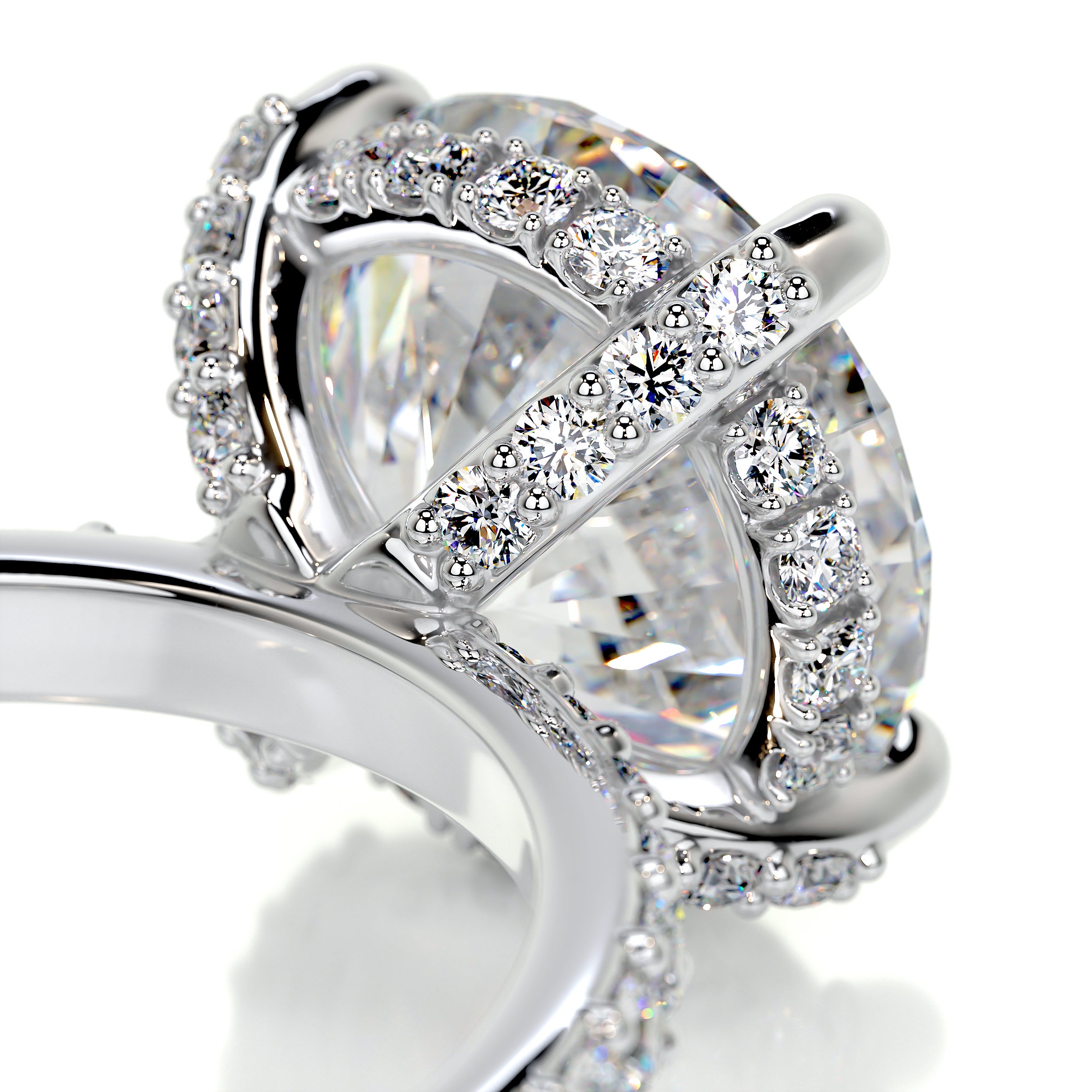 Quinn Moissanite & Diamonds Ring   (3.62 Carat) -18K White Gold