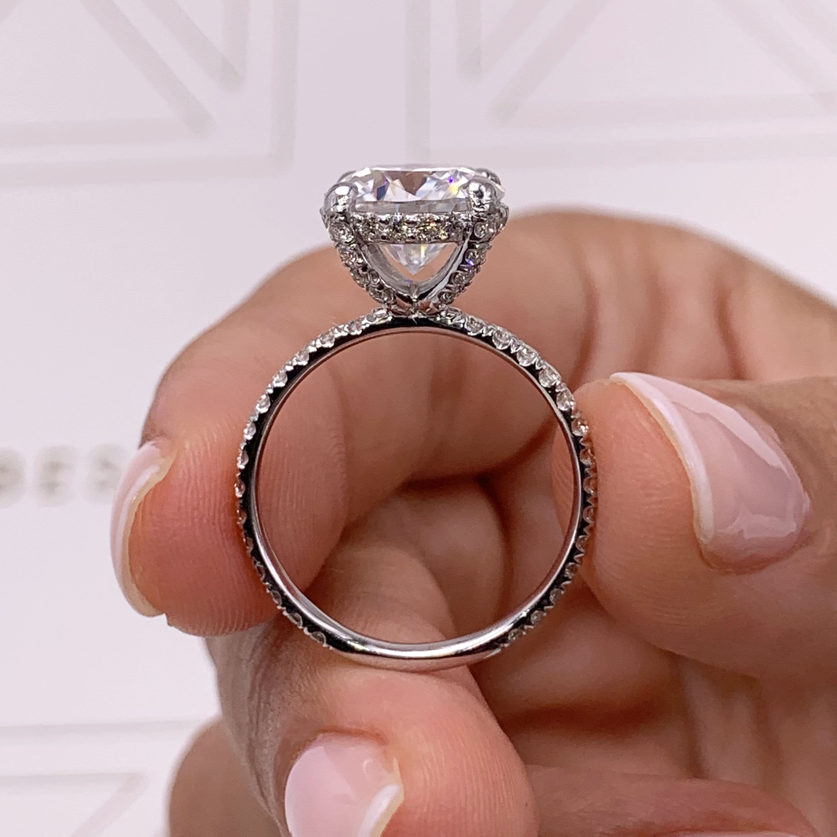 Quinn Moissanite & Diamonds Ring   (3.62 Carat) -18K White Gold