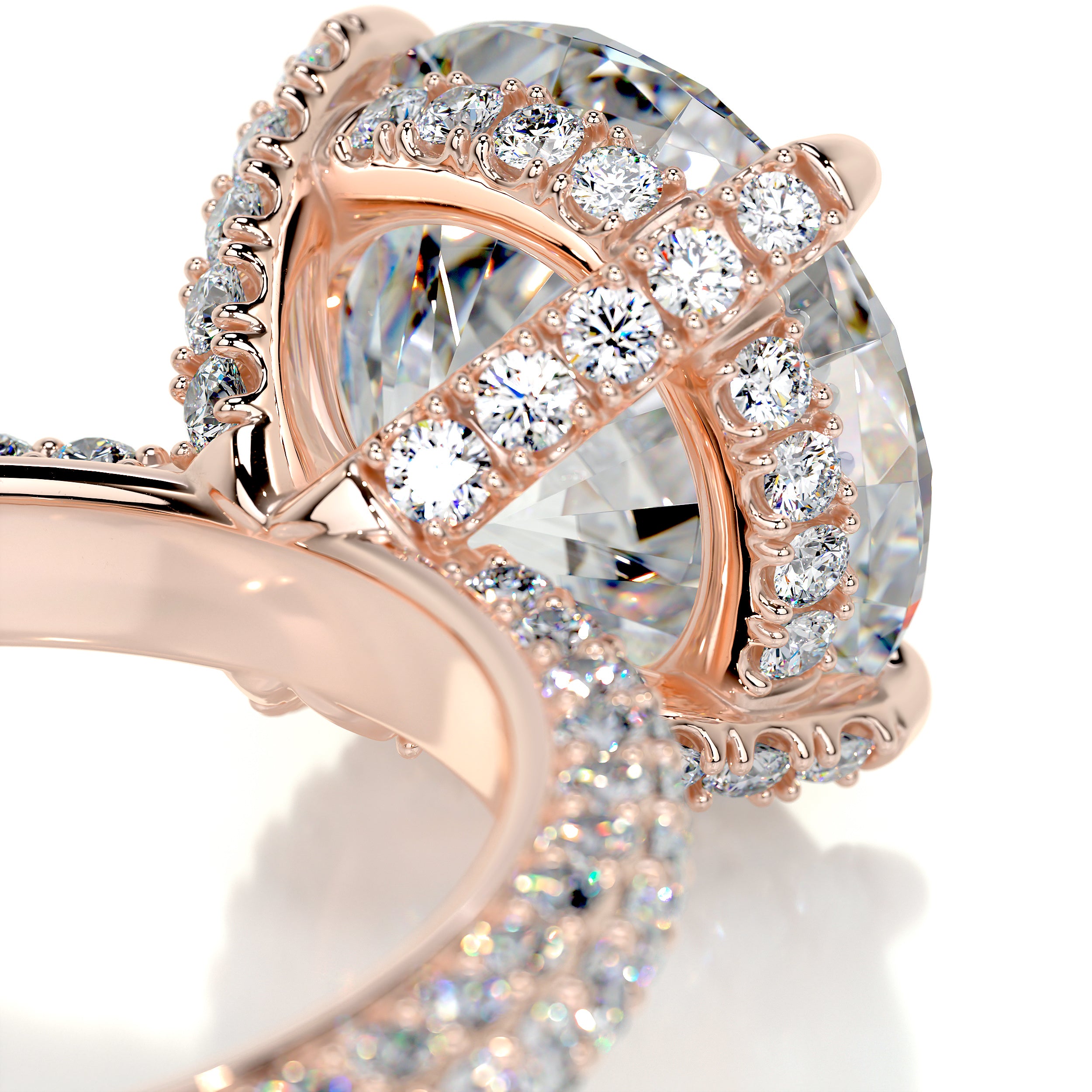 Lorena Moissanite & Diamonds Ring   (3.62 Carat) -14K Rose Gold