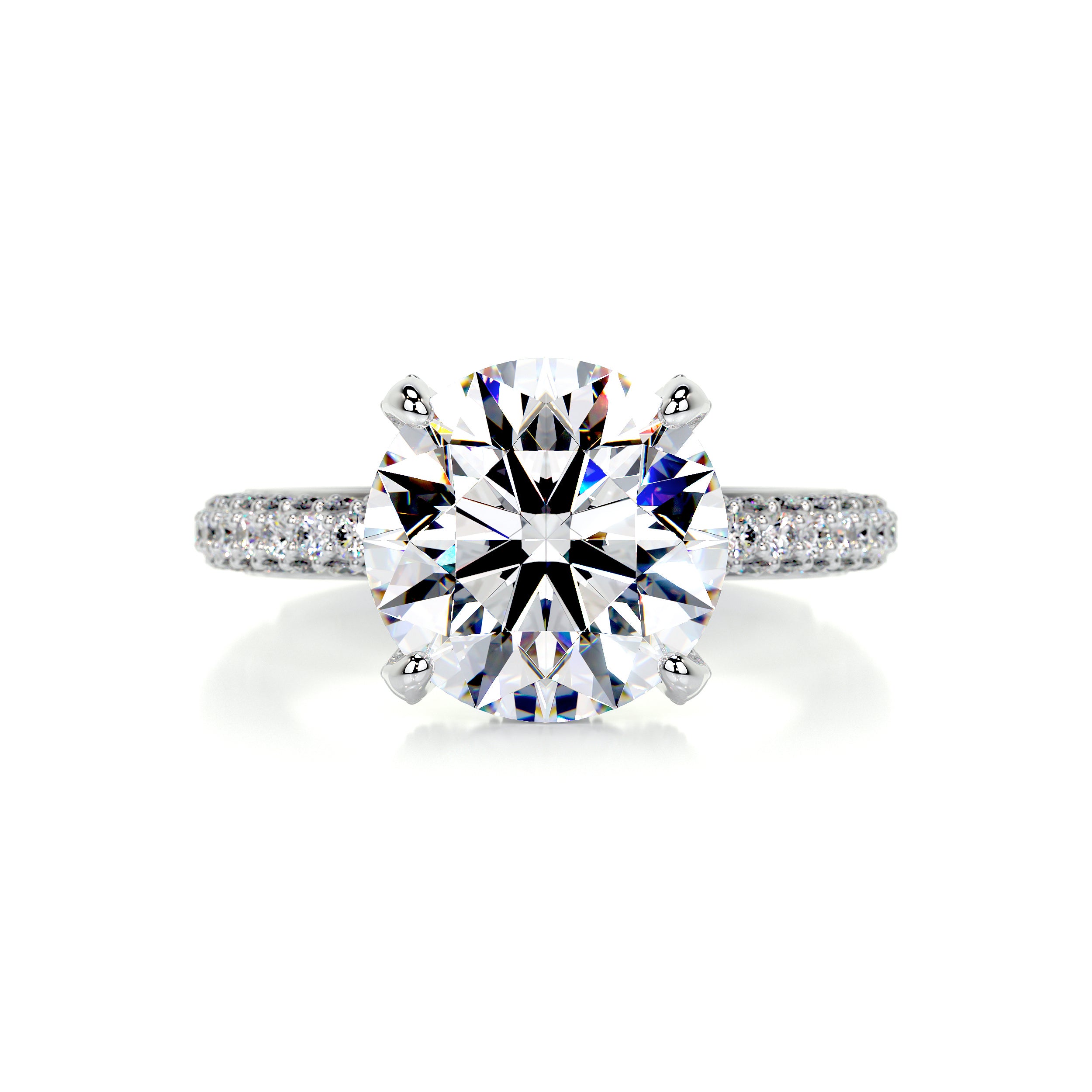 Lorena Moissanite & Diamonds Ring   (3.62 Carat) -14K White Gold