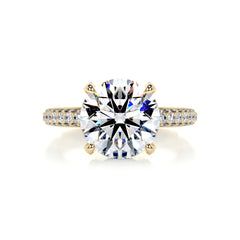 Lorena Moissanite & Diamond Ring -18K Yellow Gold