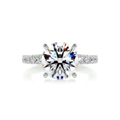 Alison Glow Moissanite & Diamond Ring -18K White Gold