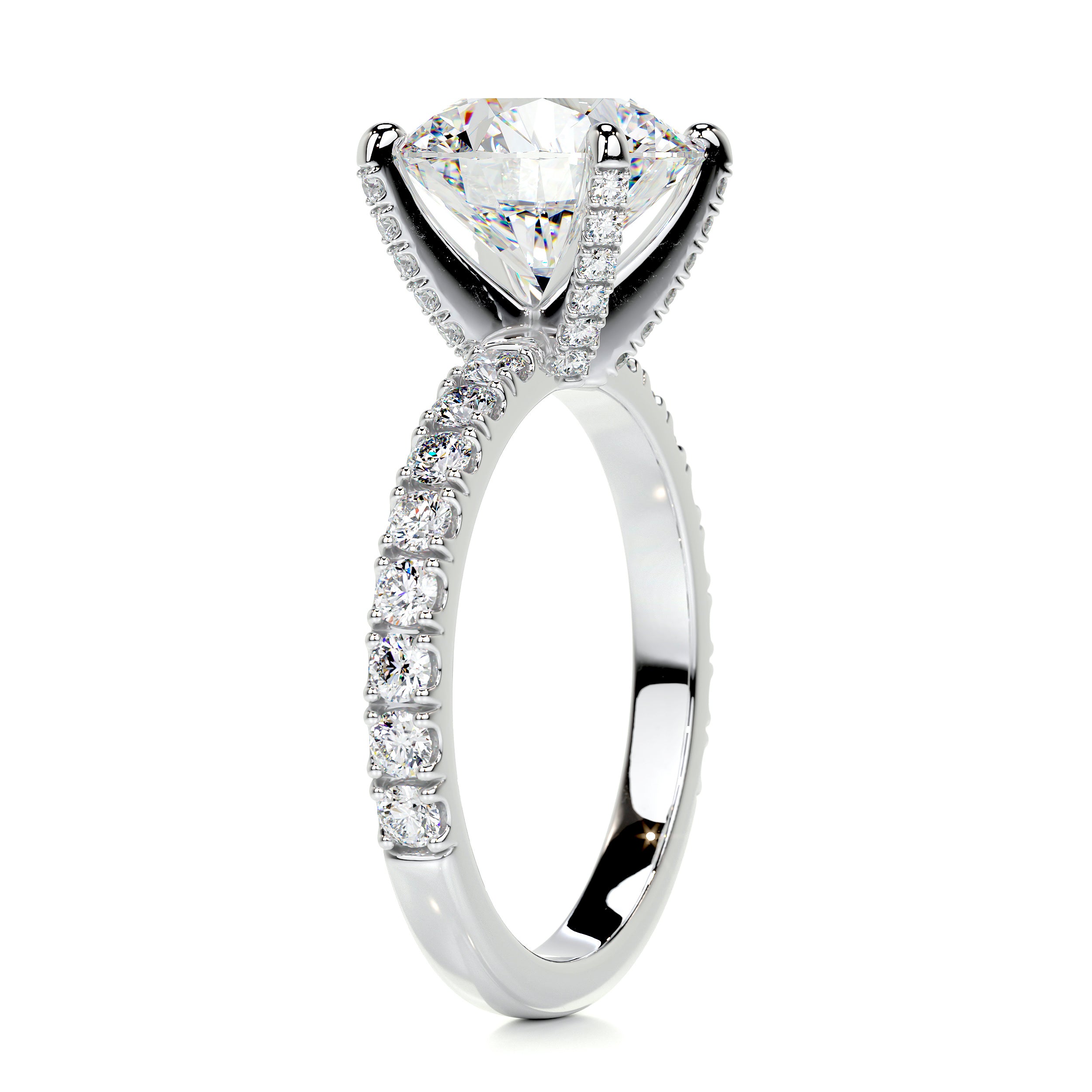 Alison Moissanite & Diamonds Ring   (3.75 Carat) -Platinum