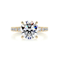 Alison Glow Moissanite & Diamond Ring -18K Yellow Gold