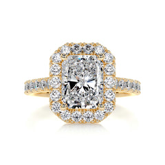 Andrea Moissanite & Diamond Ring -18K Yellow Gold