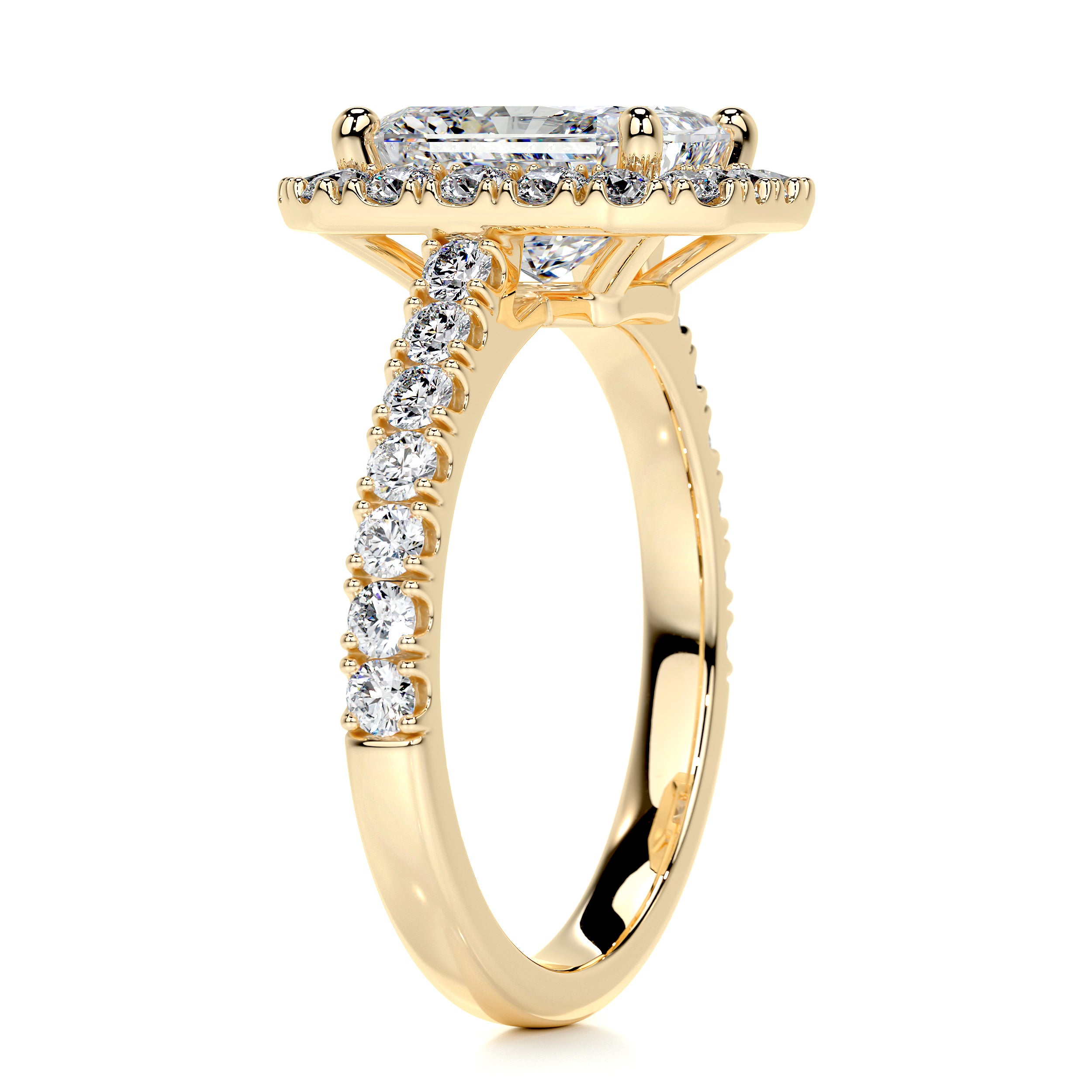 Andrea Moissanite & Diamonds Ring -18K Yellow Gold
