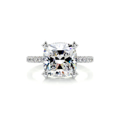 Quinn Moissanite & Diamond Ring -18K White Gold