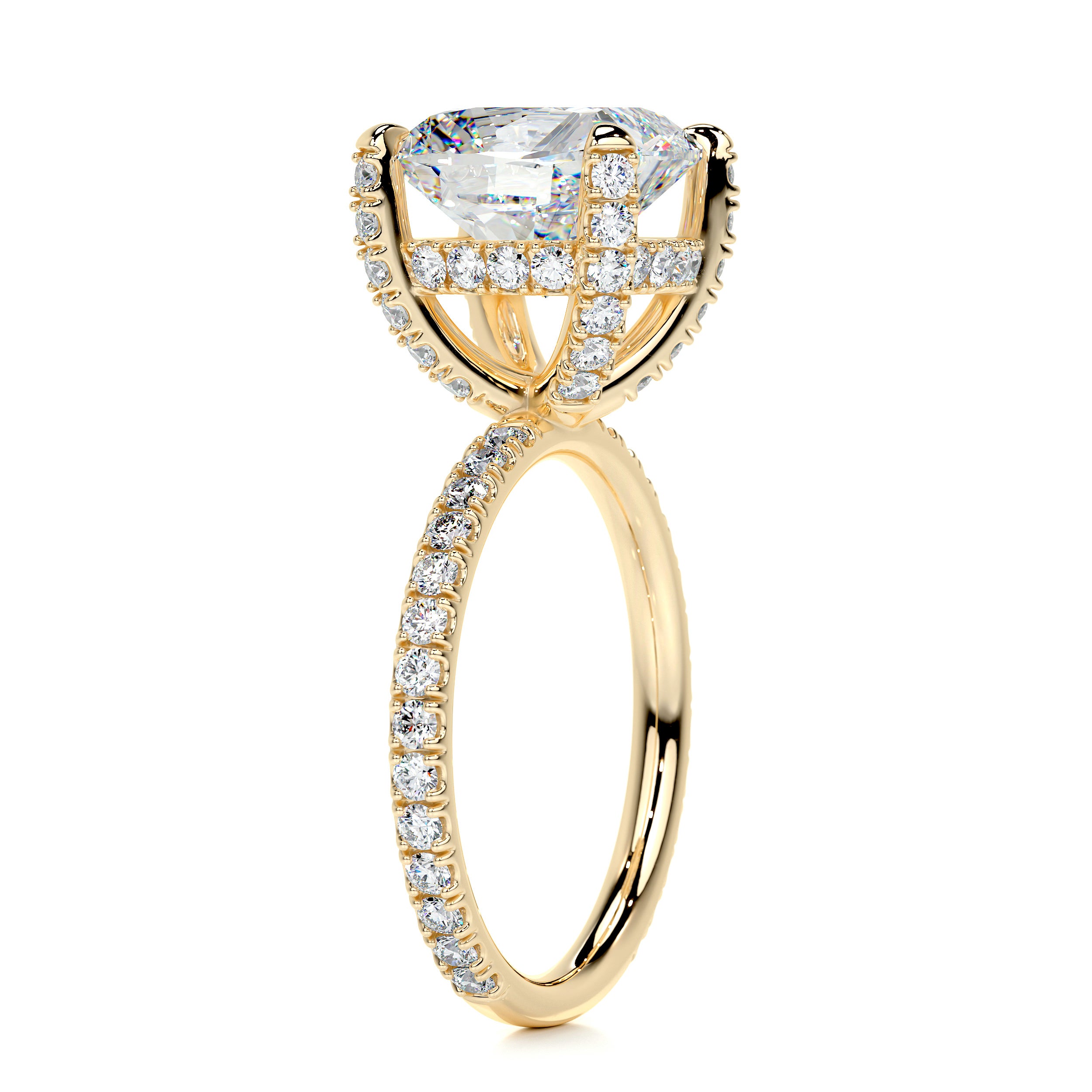 Quinn Moissanite & Diamonds Ring -18K Yellow Gold