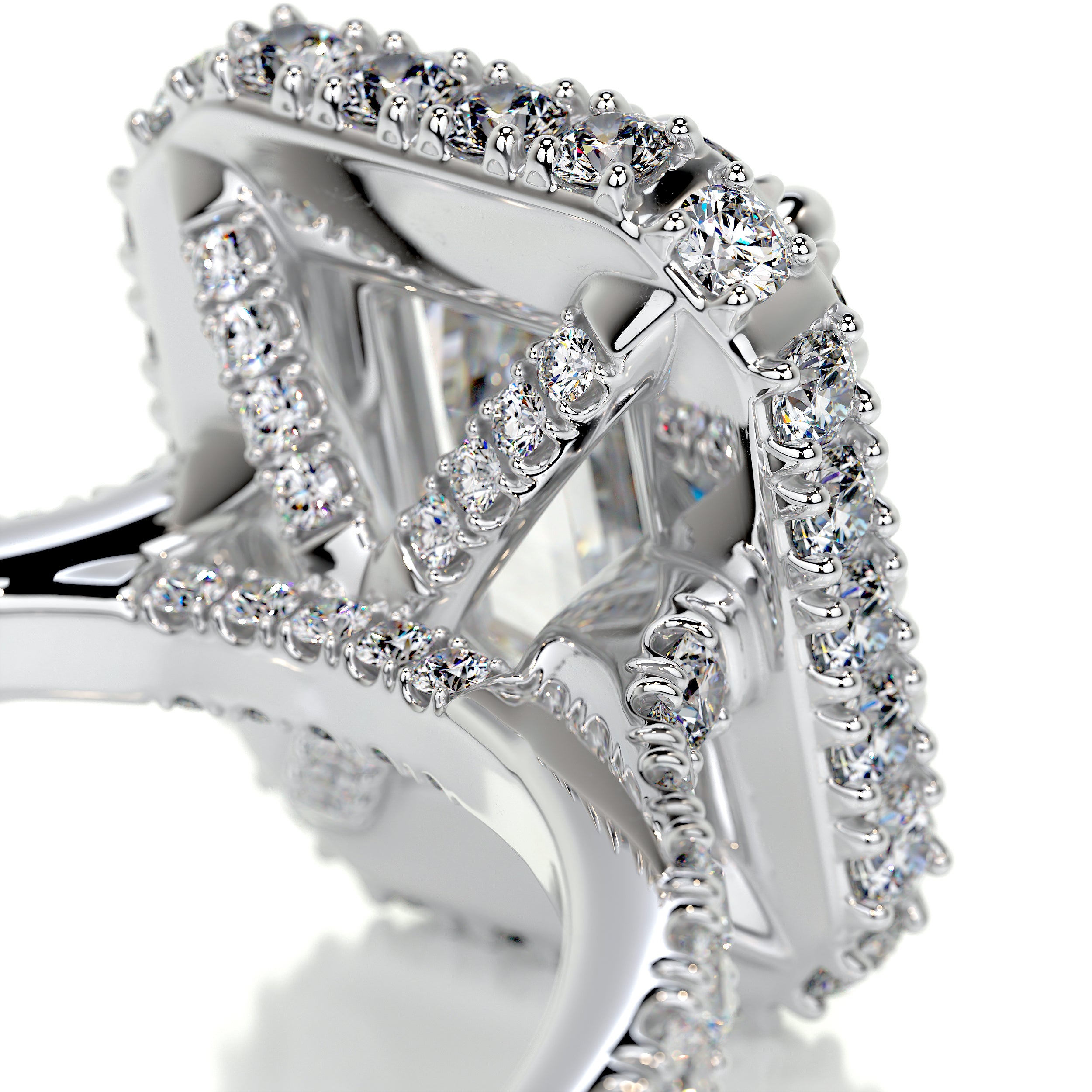 Lana Moissanite & Diamonds Ring   (2.5 Carat) -18K White Gold