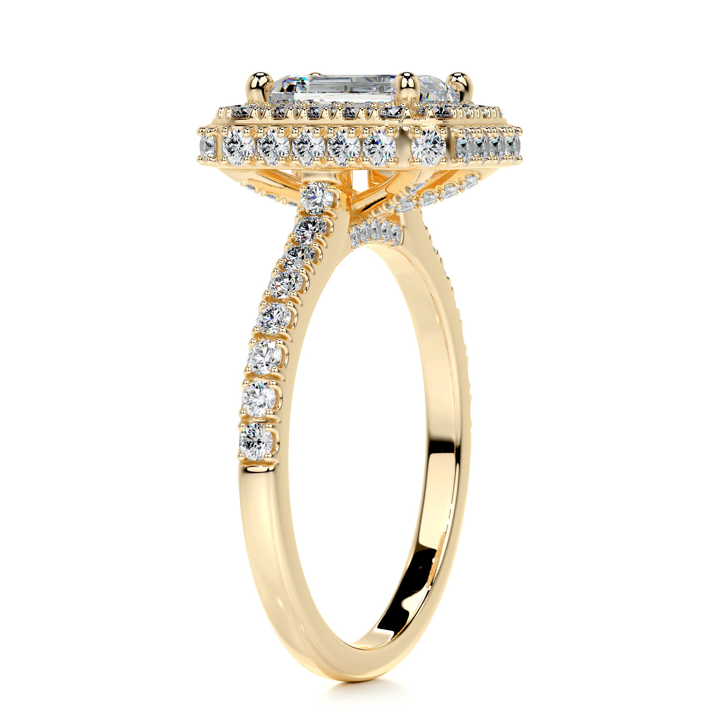 Lana Moissanite & Diamonds Ring   (2.5 Carat) -18K Yellow Gold