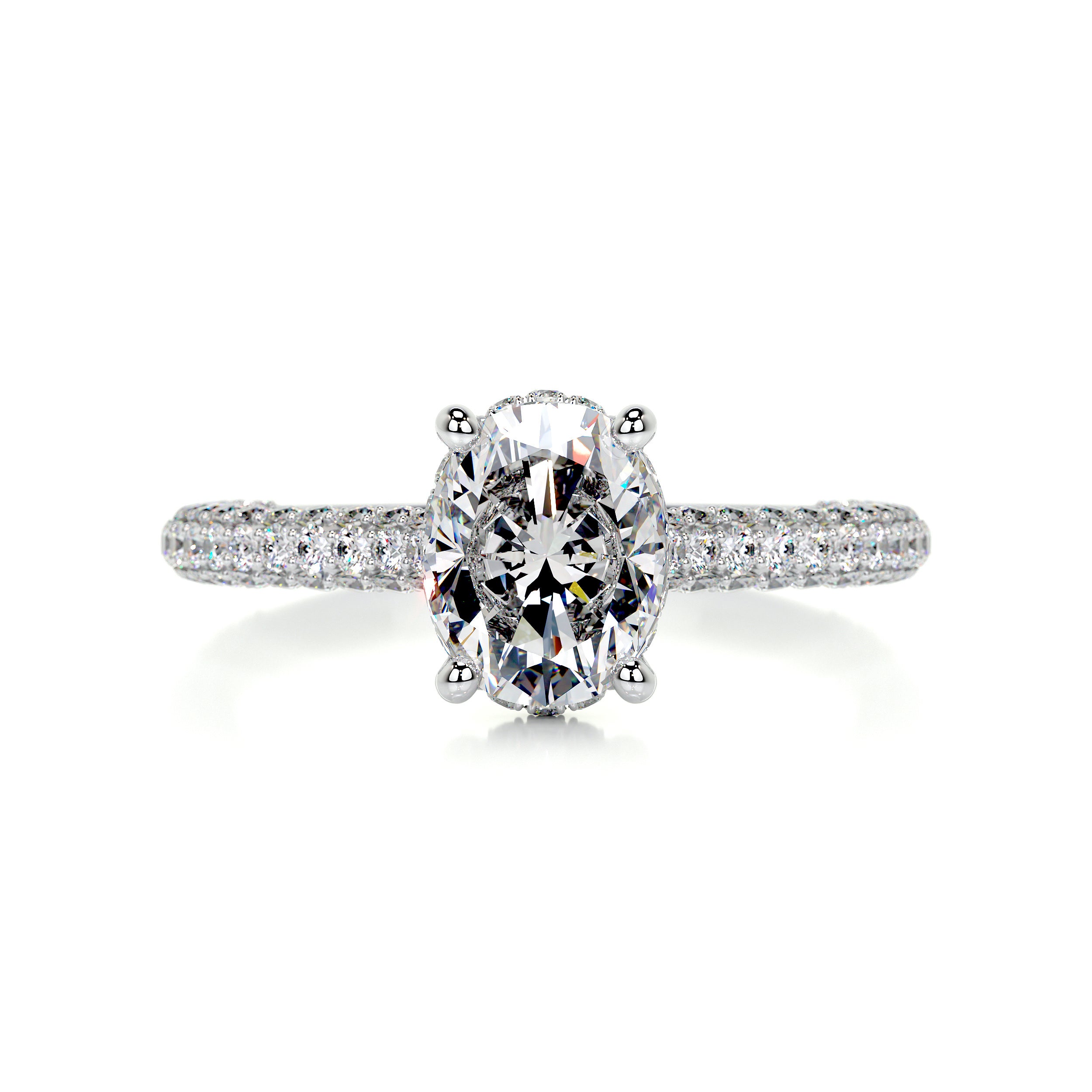 Rebecca Moissanite & Diamonds Ring -18K White Gold