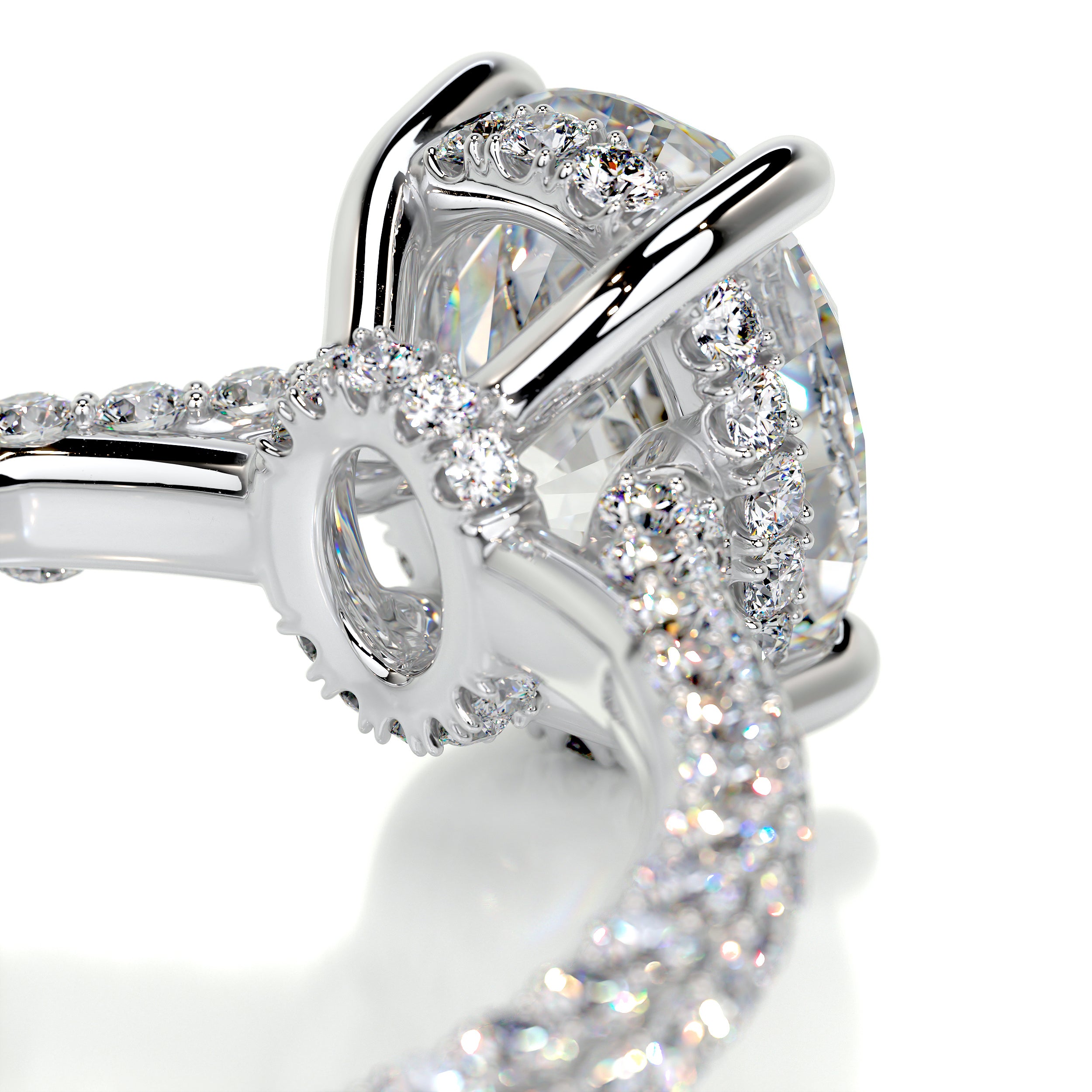 Rebecca Moissanite & Diamonds Ring   (2.65 Carat) -18K White Gold