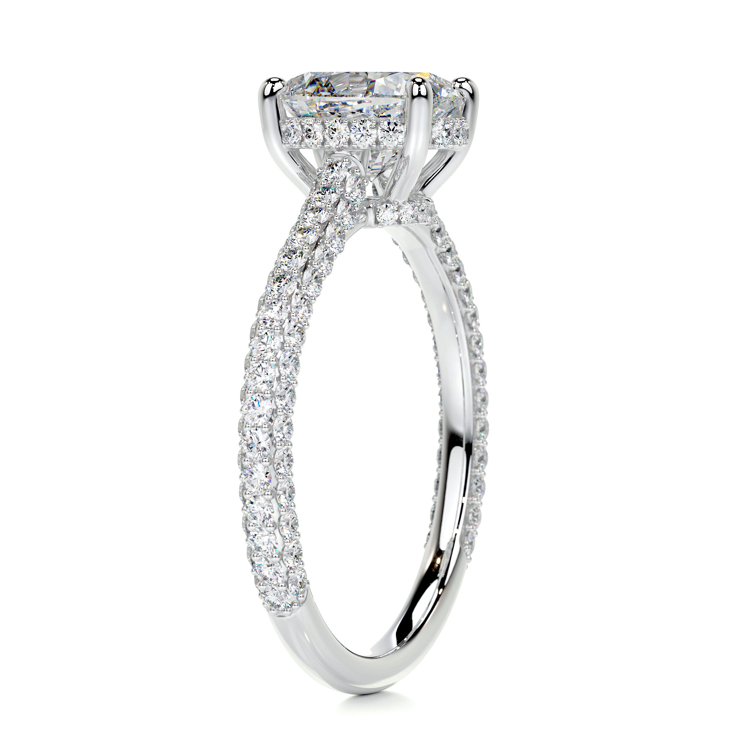 Rebecca Moissanite & Diamonds Ring -14K White Gold