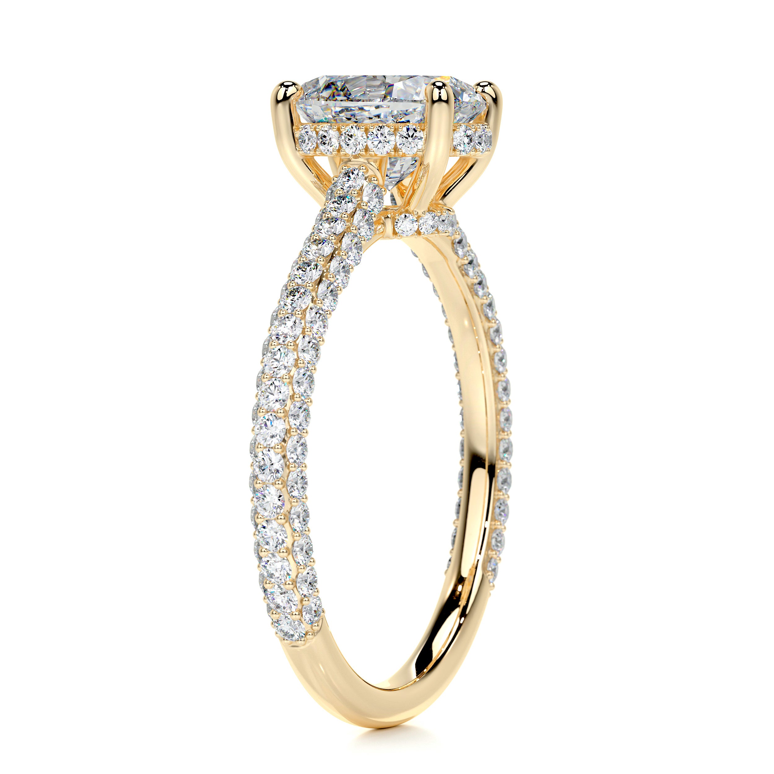 Rebecca Moissanite & Diamonds Ring -18K Yellow Gold