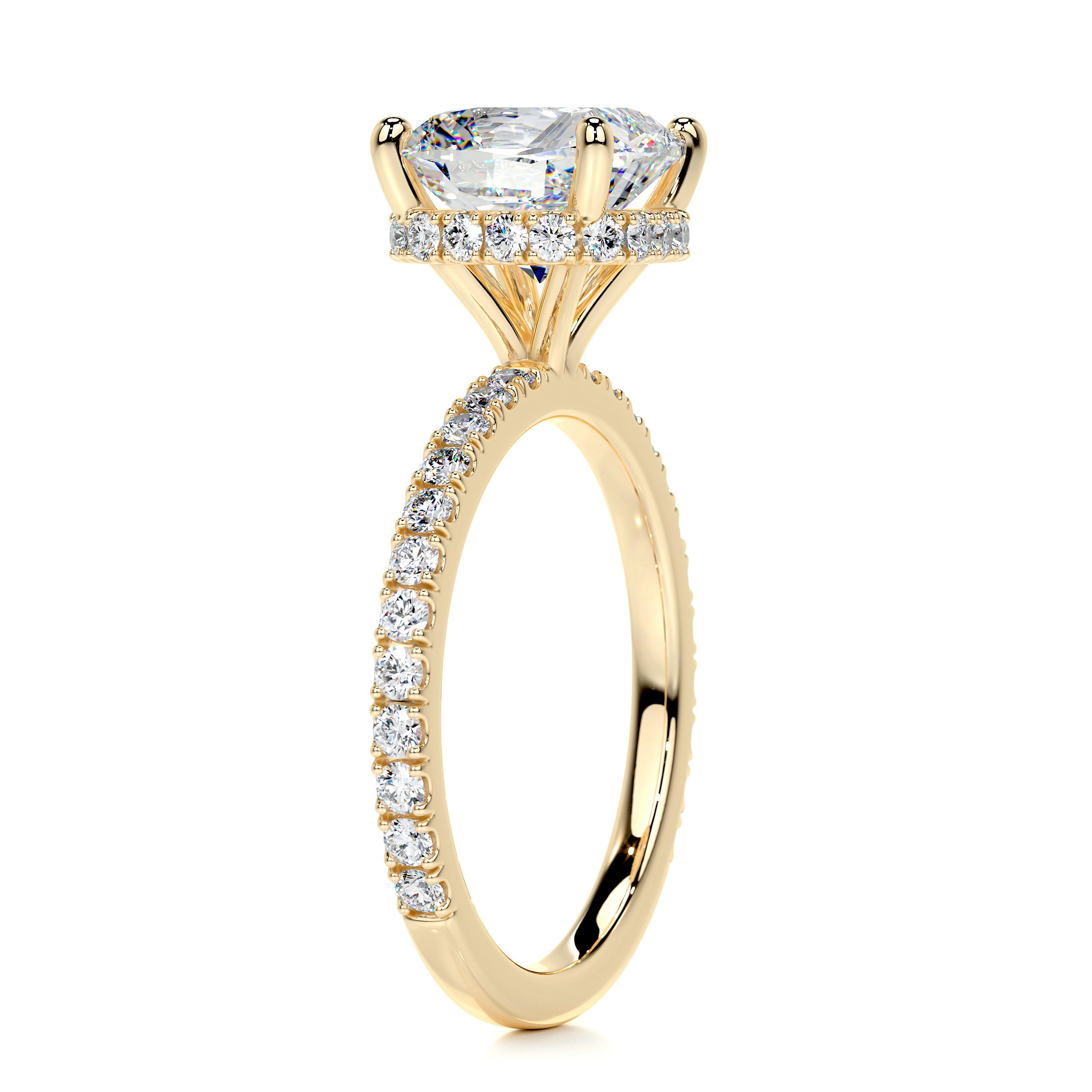 Madeline Moissanite & Diamonds Ring -18K Yellow Gold