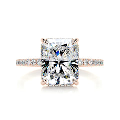Luna Moissanite & Diamond Ring -14K Rose Gold