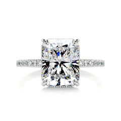 Luna Moissanite & Diamond Ring -Platinum