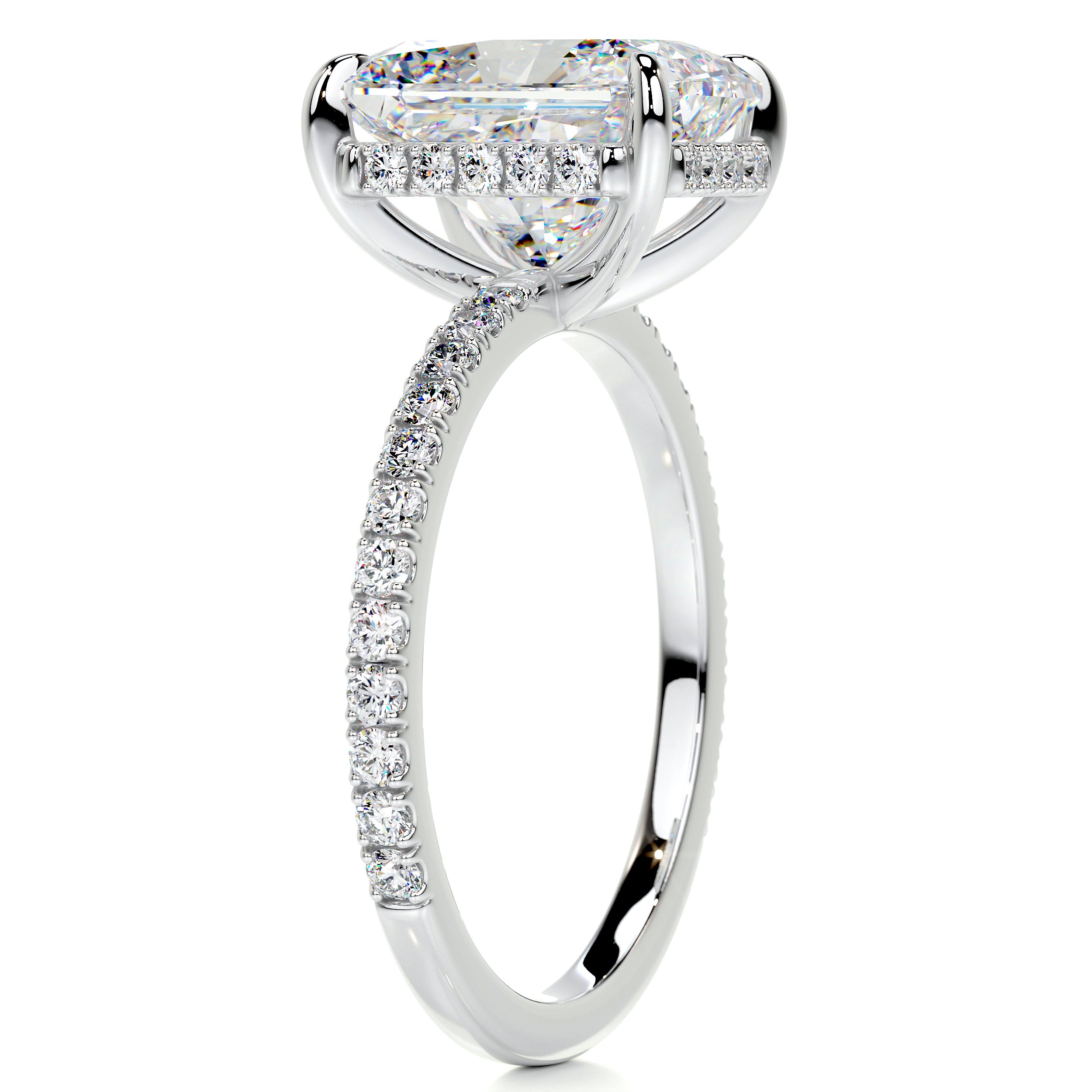 Luna Moissanite & Diamonds Ring -18K White Gold