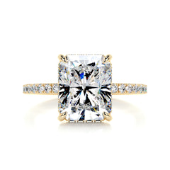 Luna Moissanite & Diamond Ring -18K Yellow Gold