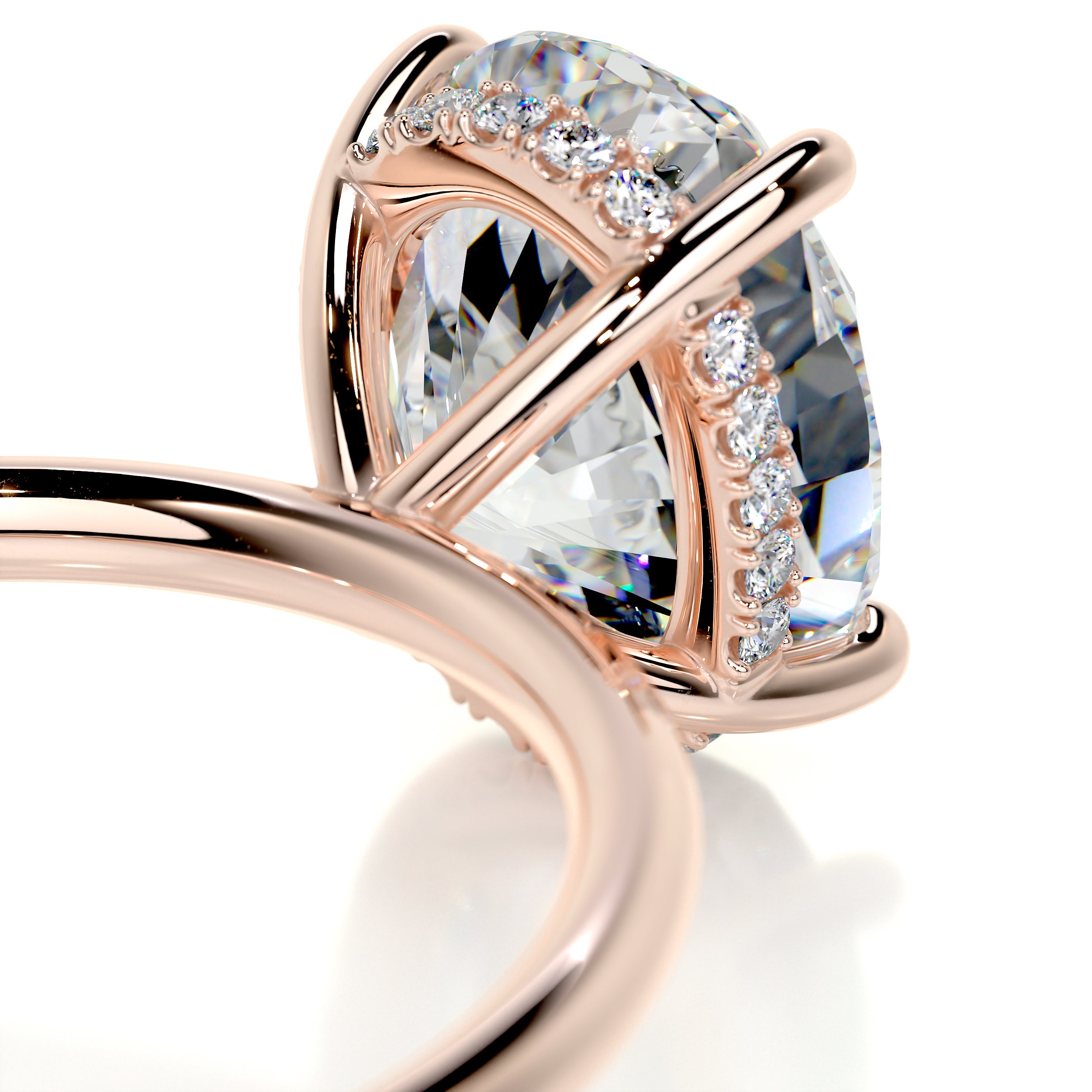 Willow Moissanite & Diamonds Ring   (3.1 Carat) -14K Rose Gold
