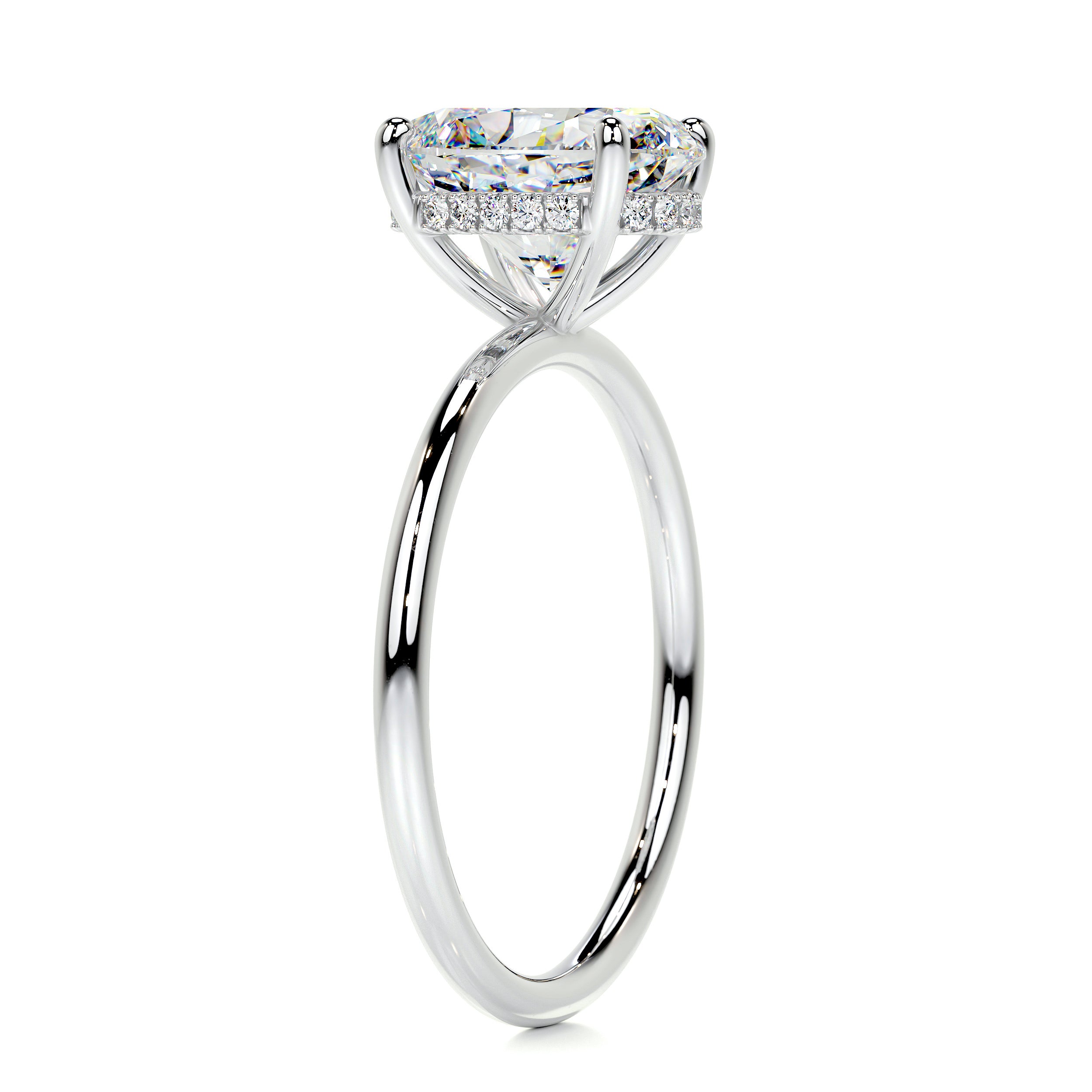 Willow Moissanite & Diamonds Ring   (3.1 Carat) -14K White Gold