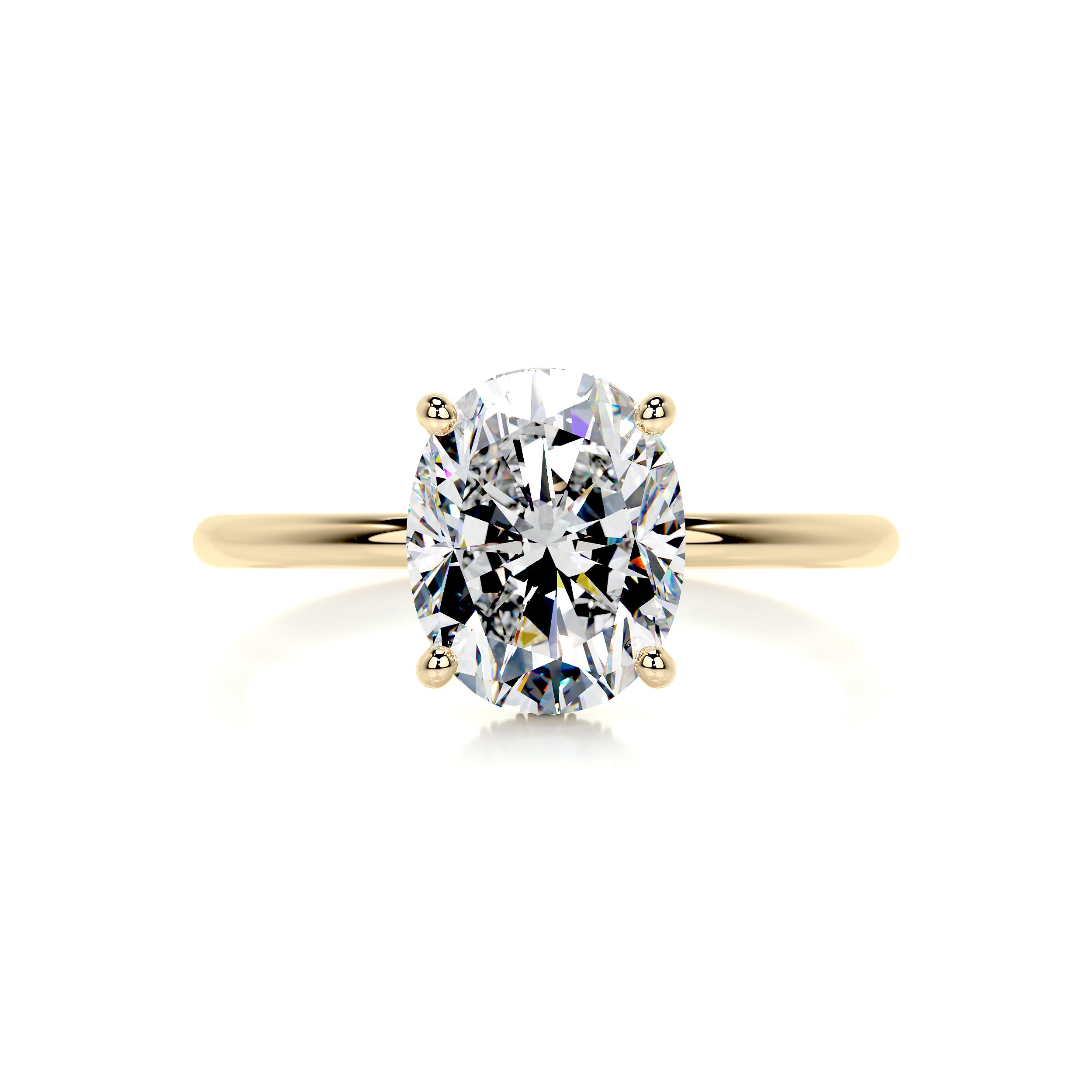 Willow Moissanite & Diamonds Ring -18K Yellow Gold