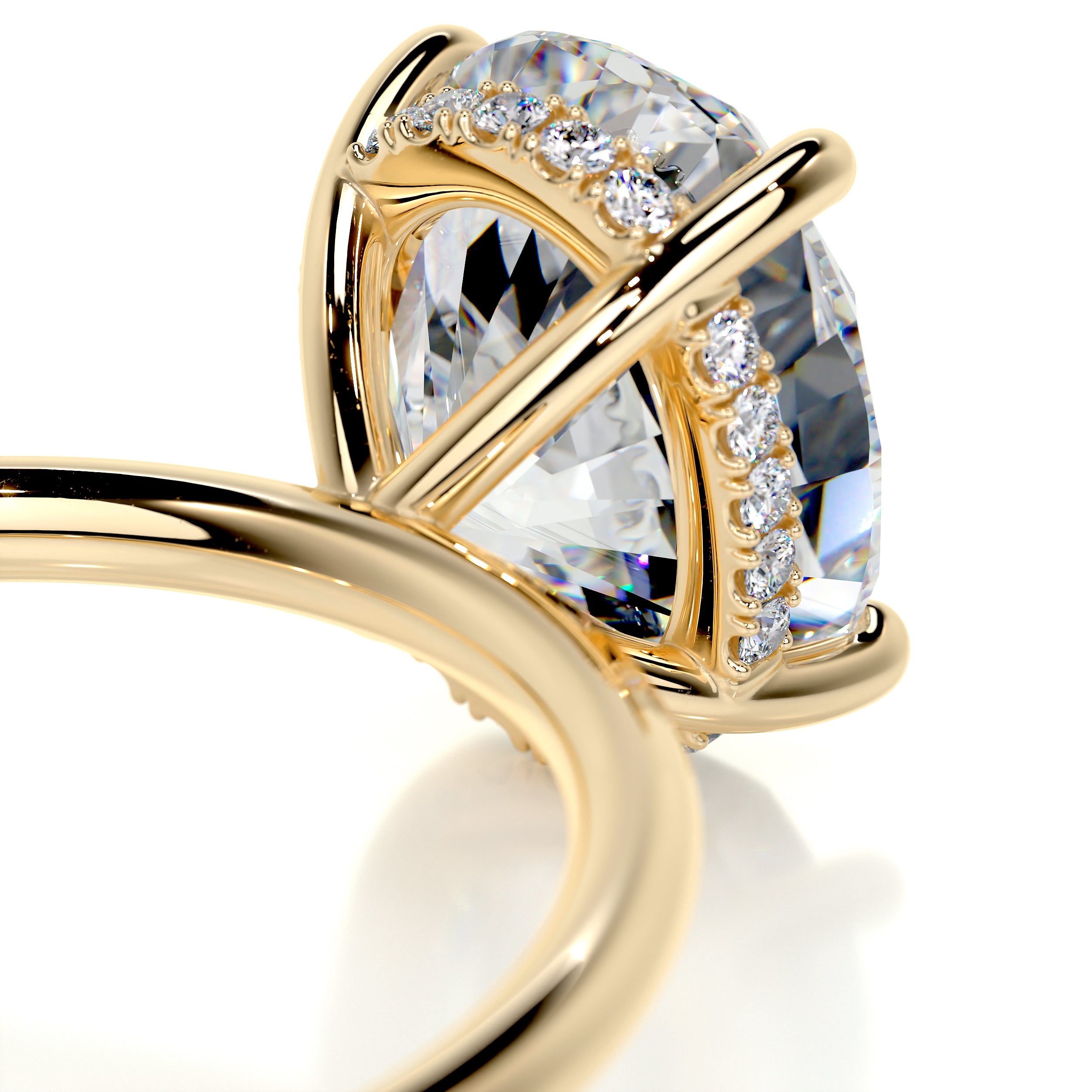 Willow Moissanite & Diamonds Ring   (3.1 Carat) -18K Yellow Gold