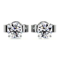 Allen Moissanite Earrings (3 Carat) -14K White Gold