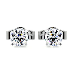 Allen Moissanite Earrings (2 Carat) -18K White Gold