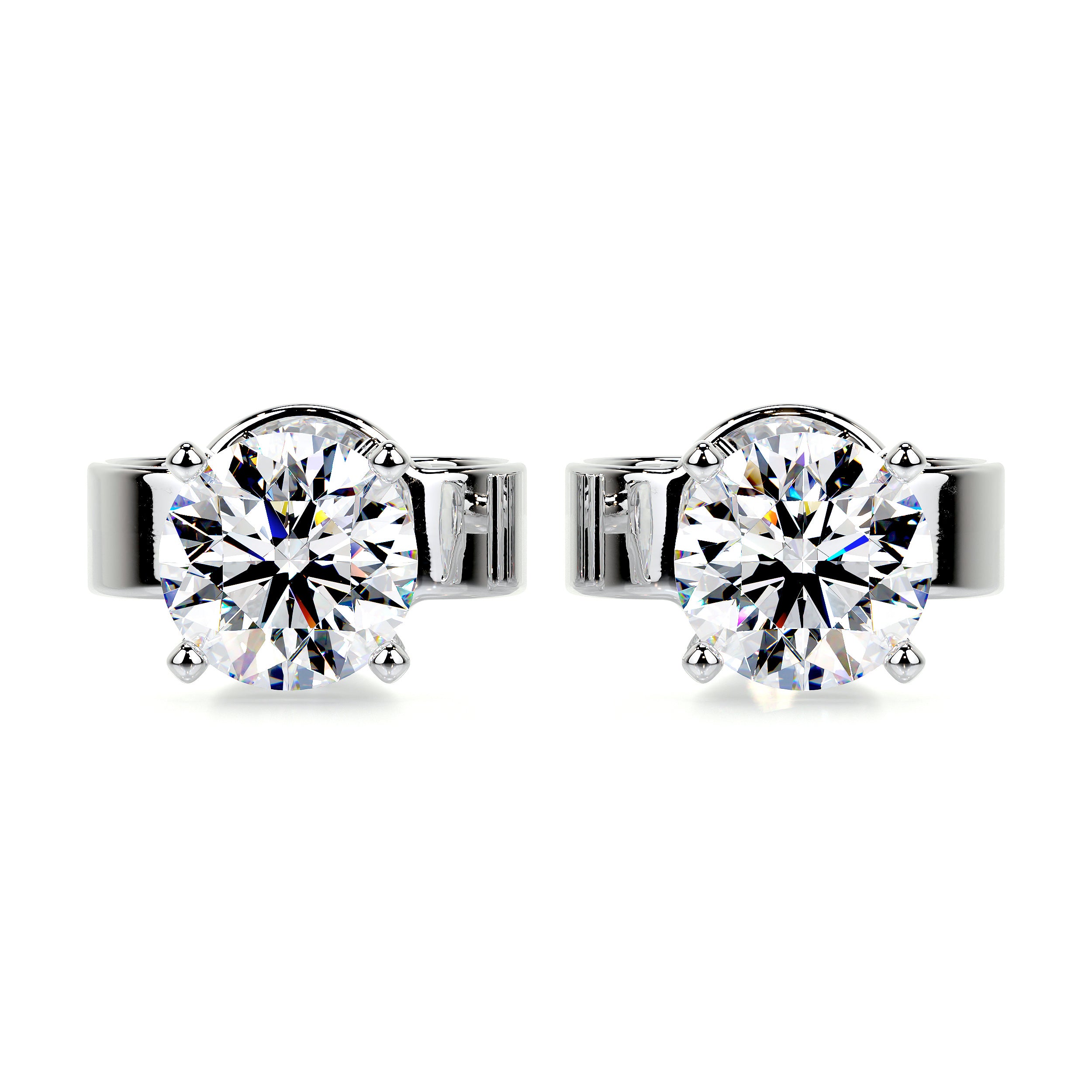Customised 14K Rose Gold + White Gold earrings with diamonds