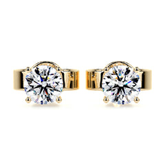 Allen Moissanite Earrings (2 Carat) -18K Yellow Gold