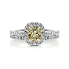 Cora Fancy Diamond Bridal Set -14K White Gold