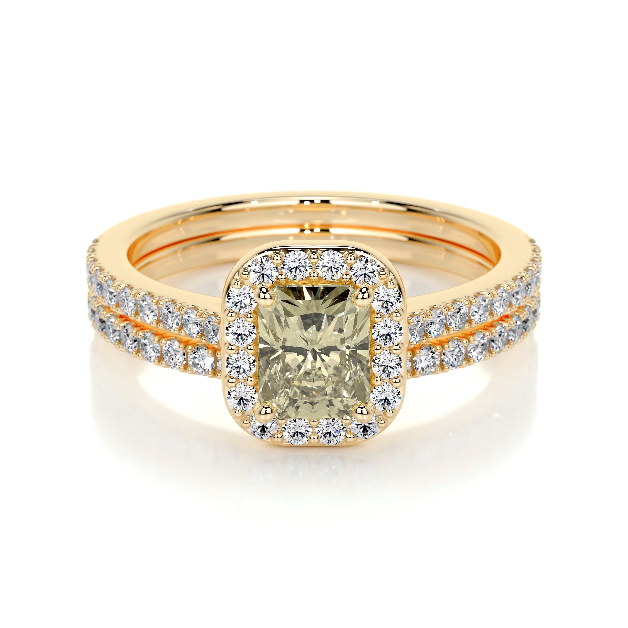 Cora Lab Grown Diamond Bridal Set -18K Yellow Gold
