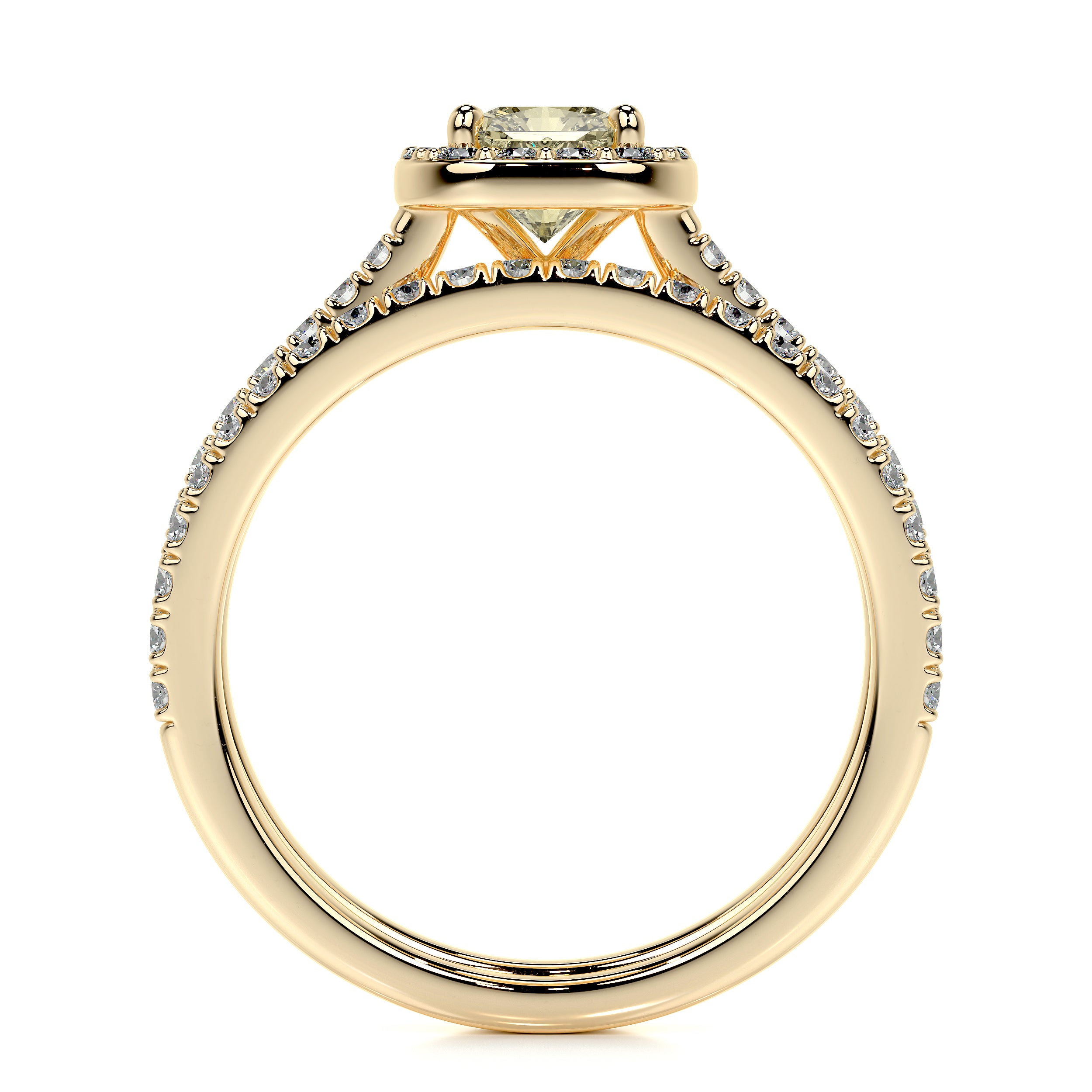 Cora Lab Grown Diamond Bridal Set -18K Yellow Gold