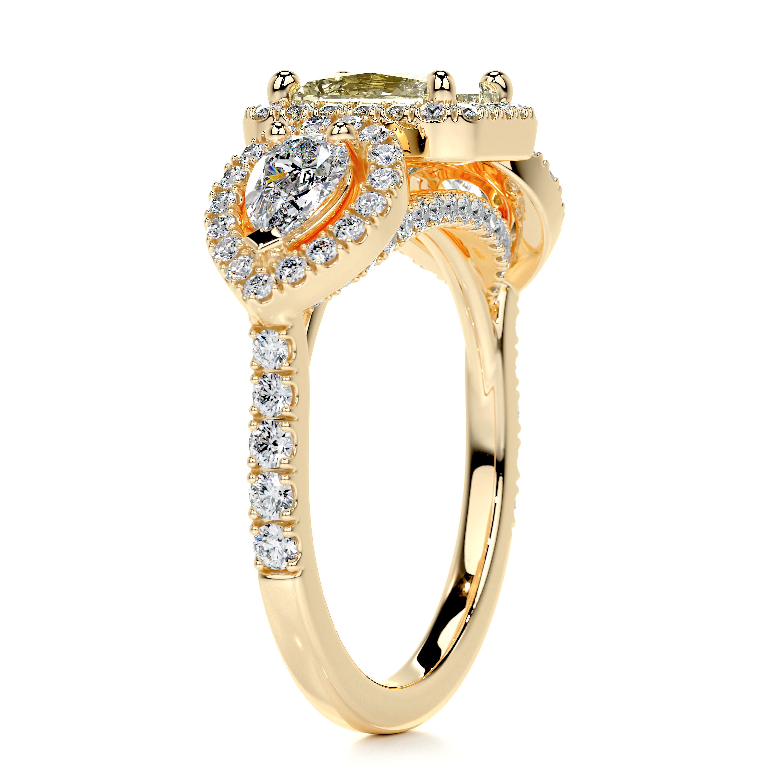 Violet Diamond Engagement Ring - 18K Yellow Gold